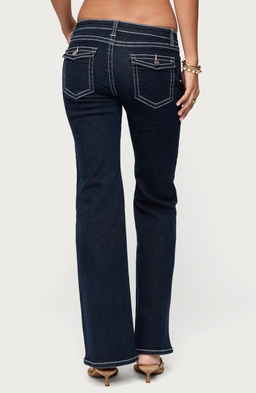 Edikted Louis Low Rise Flare Jeans In Blue