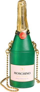 Moschino Champagne Bottle Leather Clutch