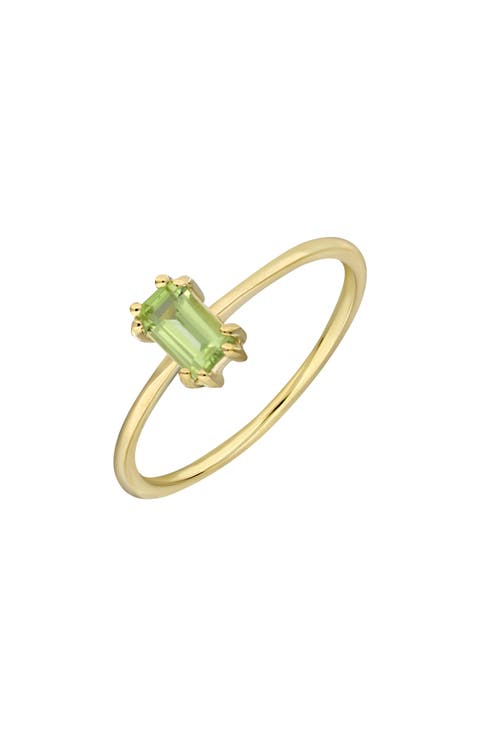 14K Gold Peridot Ring
