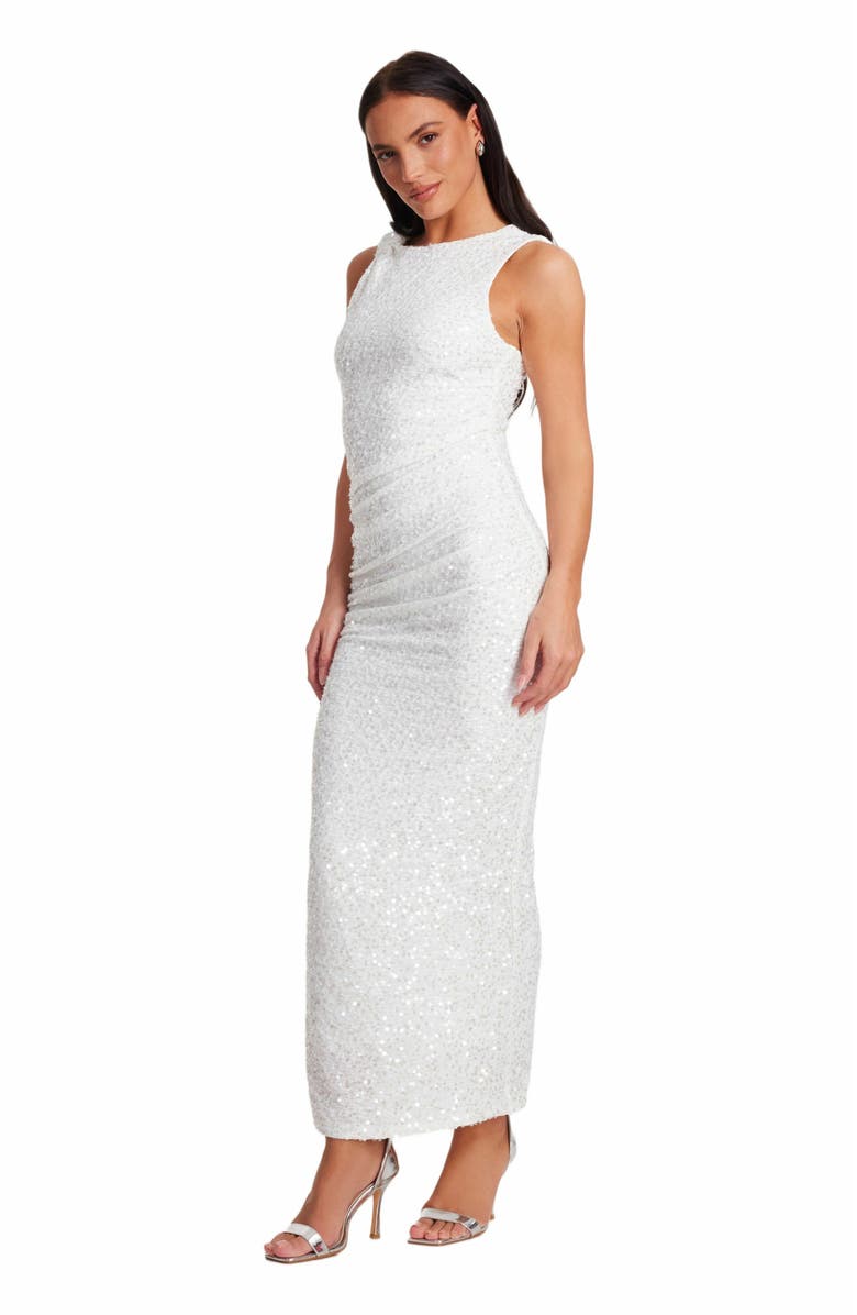 QUIZ Textured Sequin Knot Shoulder Maxi Dress, Alternate, color,