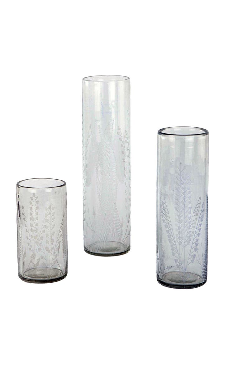 Etched Glass Tall Vases & Candleholders, Main, color, Glass