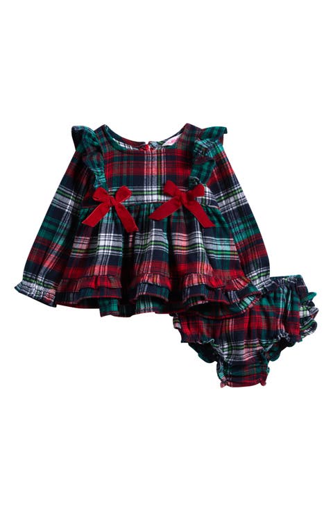Christopher Plaid Dress & Bloomers Set (Baby)