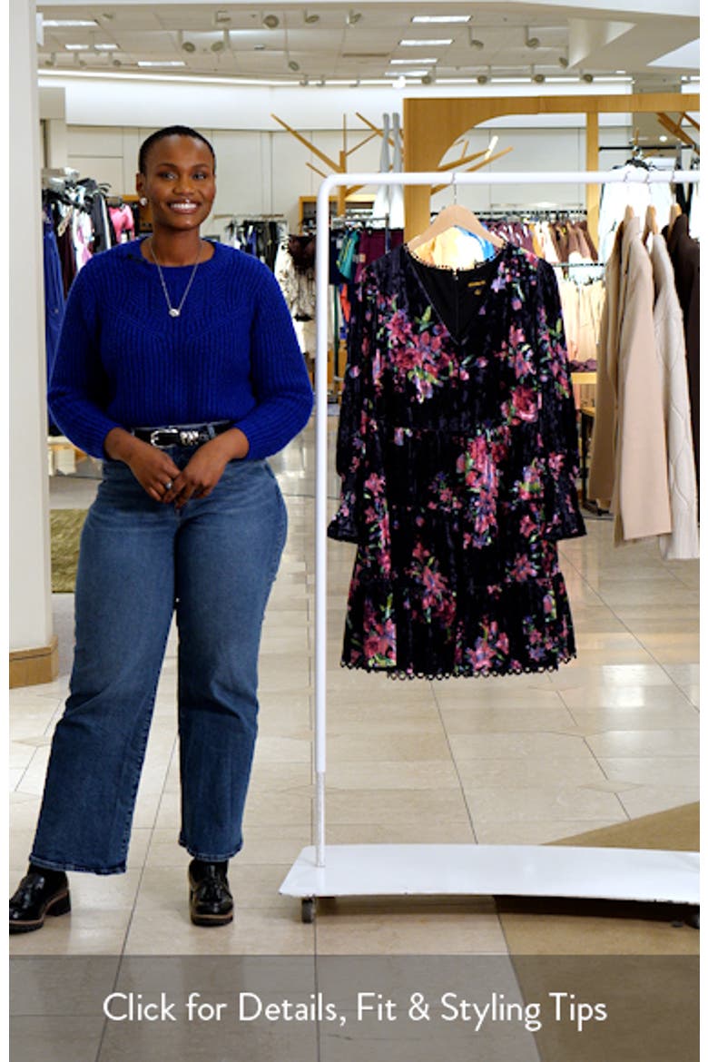 Tulda Amari Floral Long Sleeve Tiered Velvet Dress video