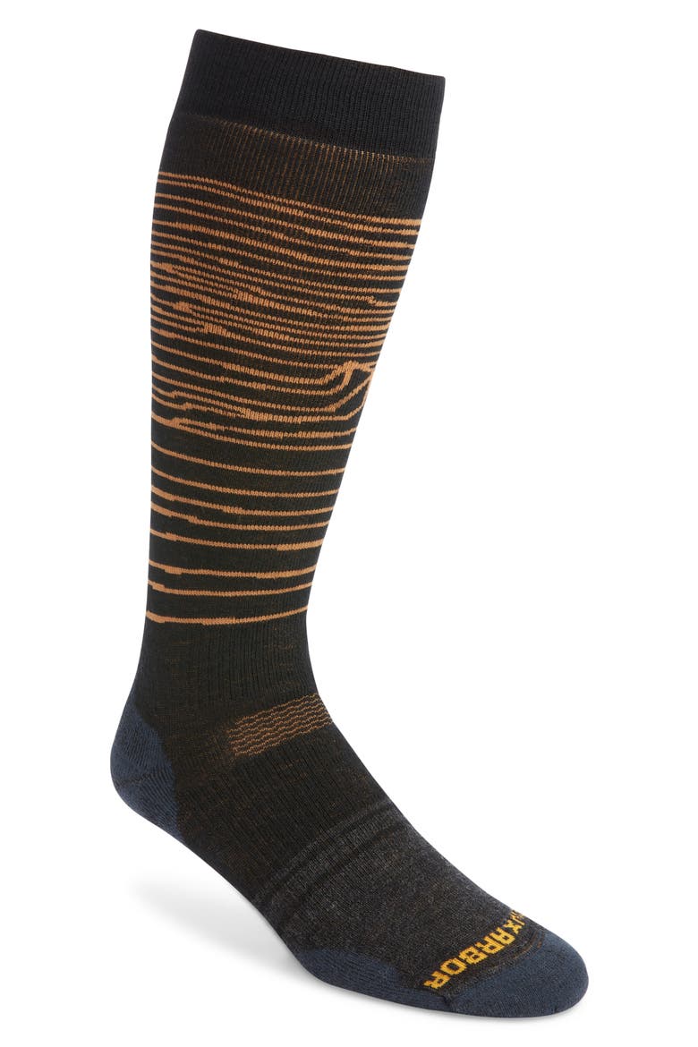 Iguchi Snowboard Full Cushion Over the Calf Socks, Main, color, BLACK