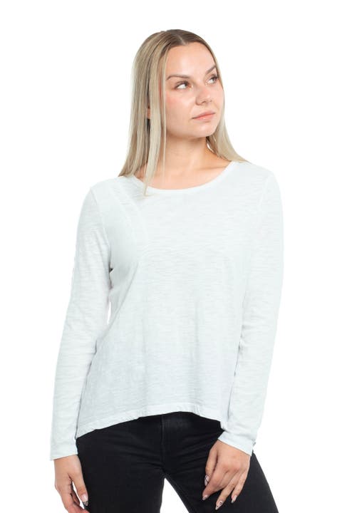 Wide Neck Long Sleeve Tee