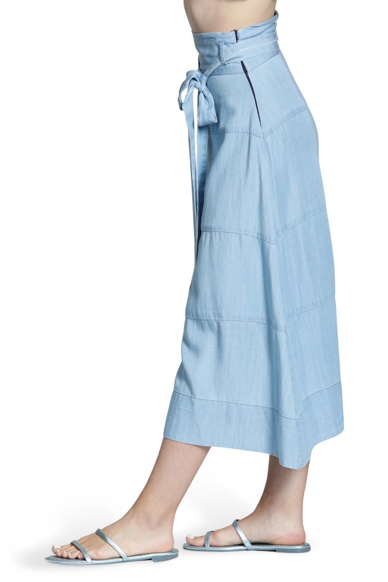 Woven A-Line Skirt, Alternate, color, LIGHT INDIGO