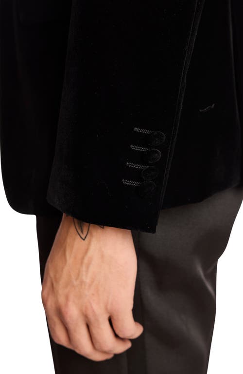 Paisley & Gray Kyle Slim Fit Velvet Dinner Jacket In Black