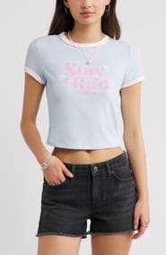 BP. Ringer Crop Graphic Baby Tee
