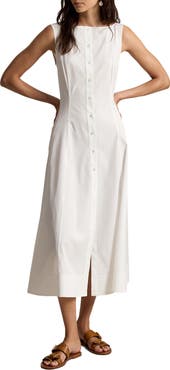 Polo Ralph Lauren Paneled Cotton Button-Up Midi Dress
