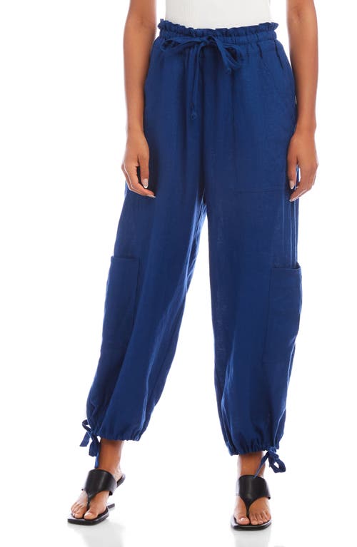 Fifteen Twenty Charo Tie Waist Cargo Pants In Sea