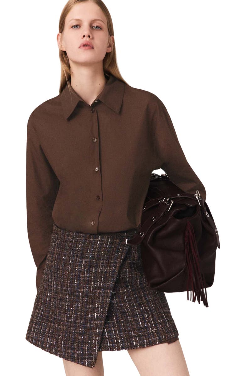 maje 2-in-1 mini dress, Alternate, color, Brown