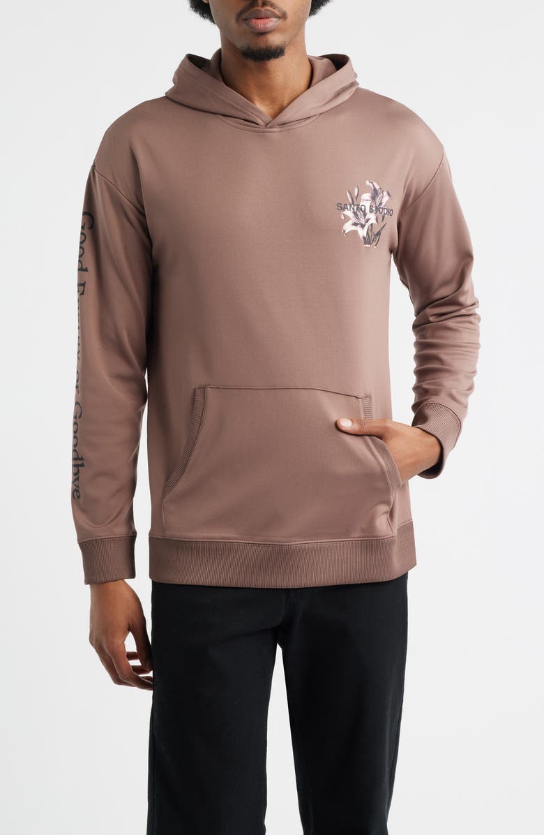 SANTO STUDIO Tempo Good Energy Comfort Fleece Hoodie, Main, color, Holy Brown