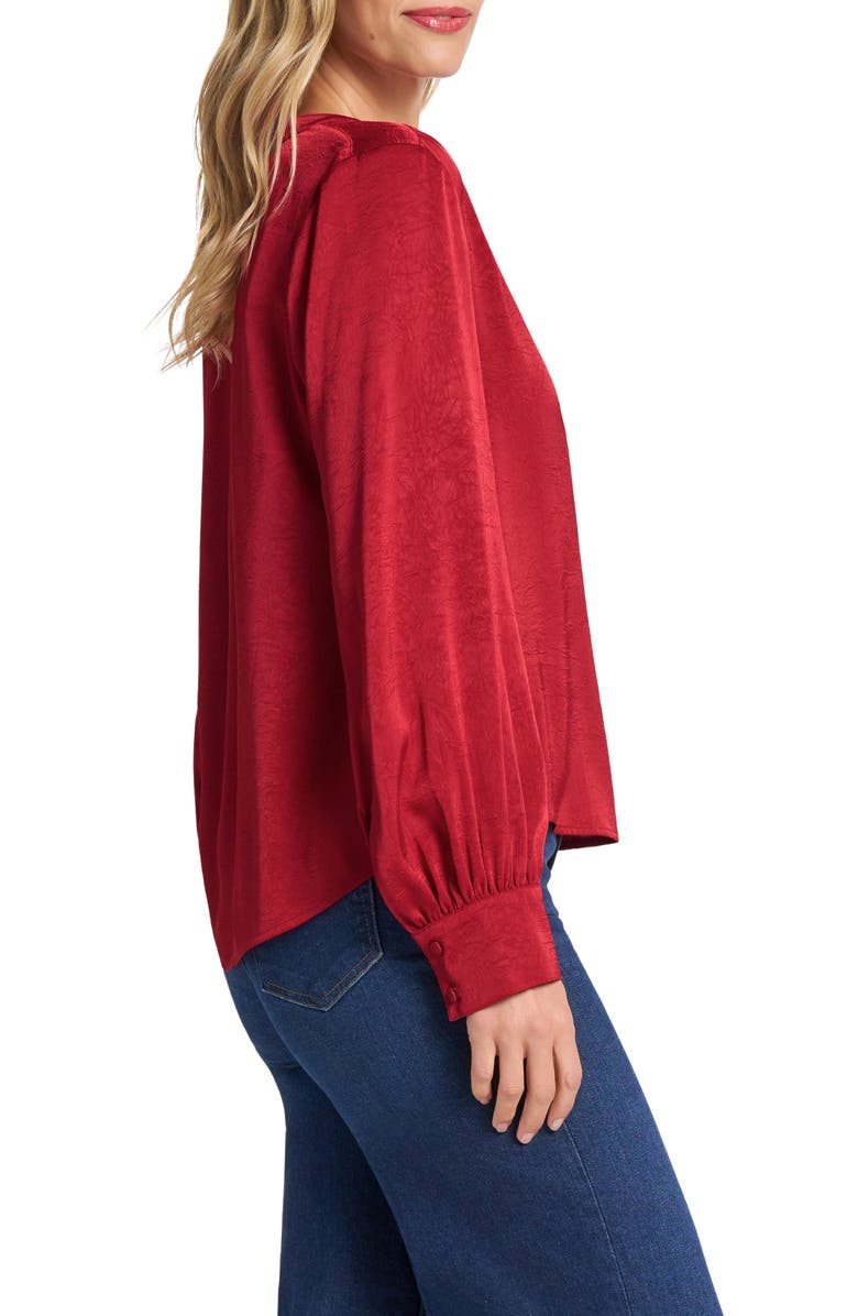 matty m. Lune Split Neck Popover Top, Alternate, color, Scarlet