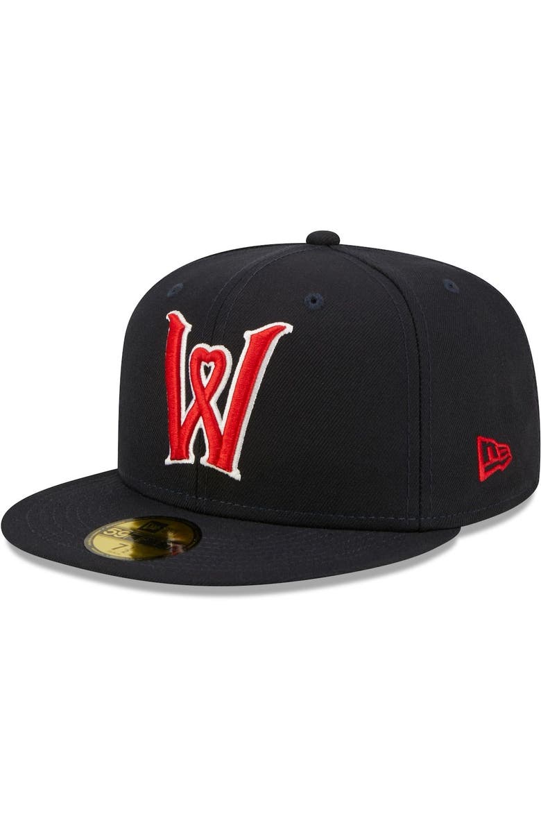 New Era Men's New Era Navy Worcester Red Sox Authentic Collection 59FIFTY Fitted Hat, Alternate, color, 