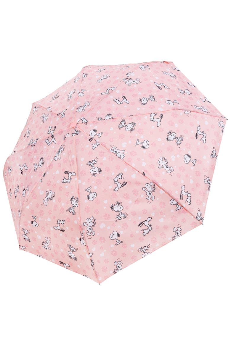 Snoopy All Over Print Automatic Umbrella Pink, Alternate, color, MULTI