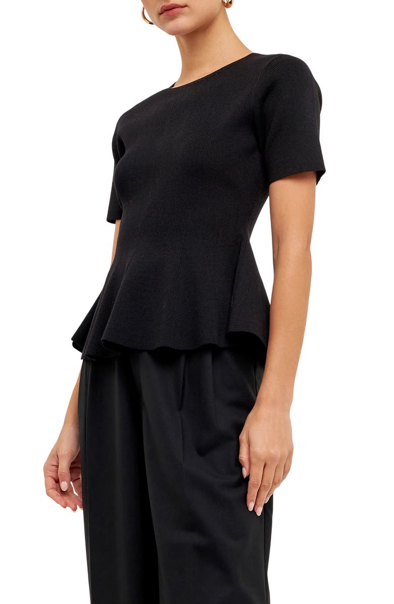 Endless Rose Peplum Short Sleeve Sweater, Alternate, color, 