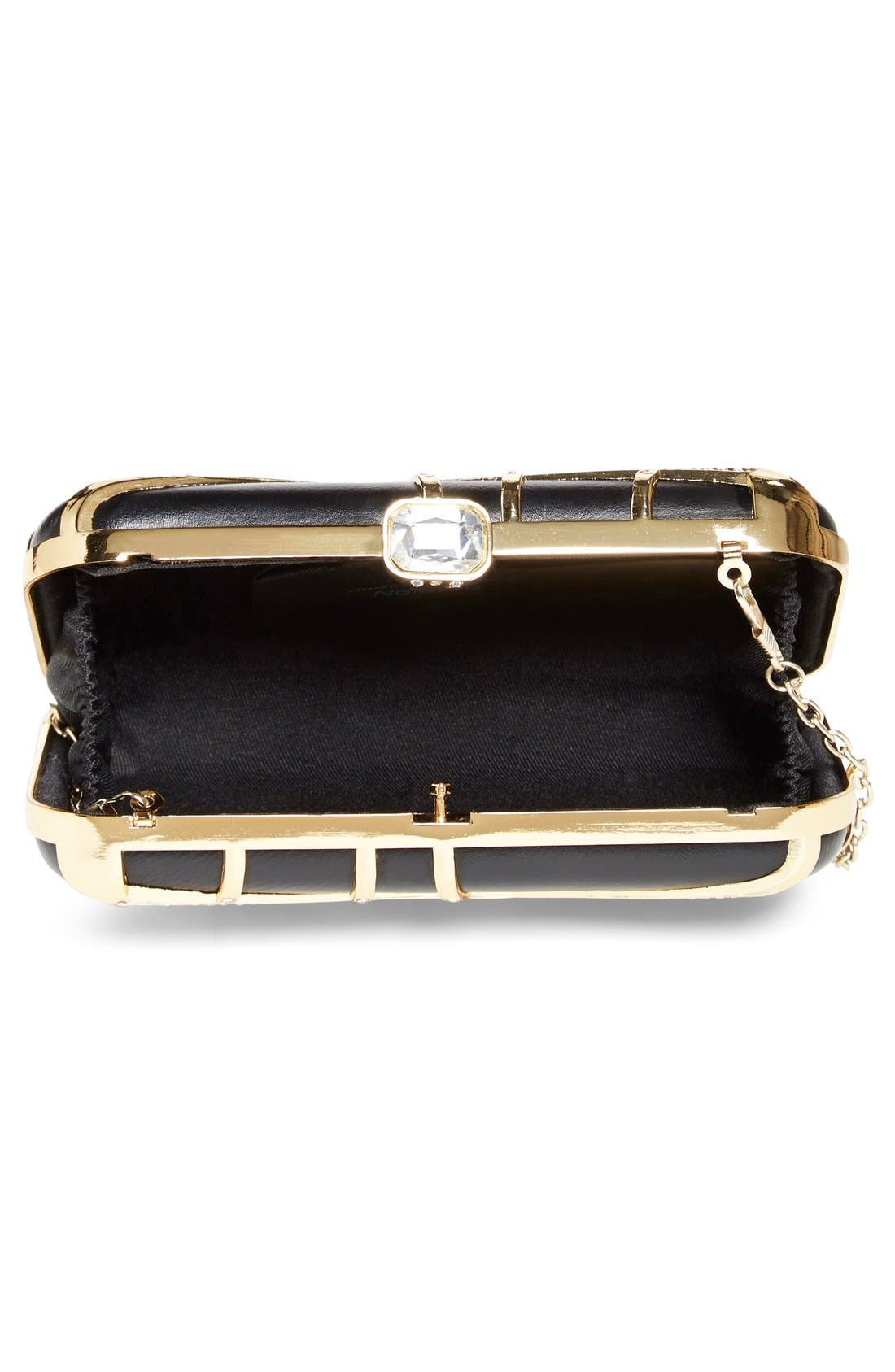 Tasha 'Deco' Crystal Box Clutch, Alternate, color, BLACK/ GOLD