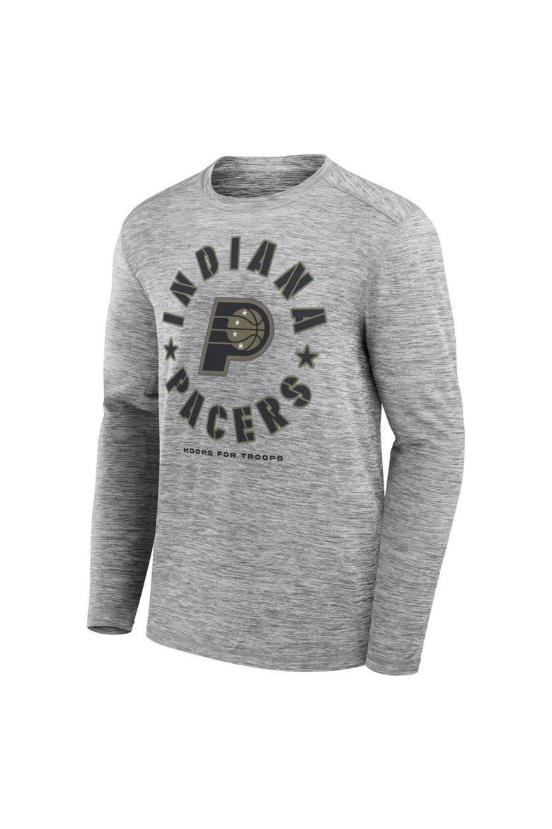 Men's Fanatics Heather Gray Indiana Pacers NBA Hoops for Troops Long Sleeve T-Shirt, Alternate, color, Heather Gray