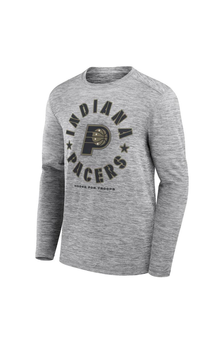 FANATICS Men's Fanatics Heather Gray Indiana Pacers NBA Hoops for Troops Long Sleeve T-Shirt, Alternate, color, Heather Gray