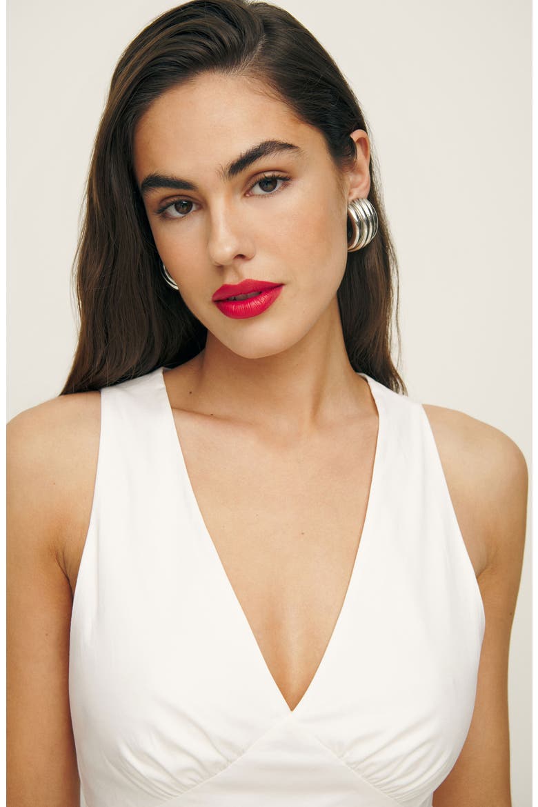Meg Sleeveless Tie Back Cotton Top, Alternate, color, WHITE