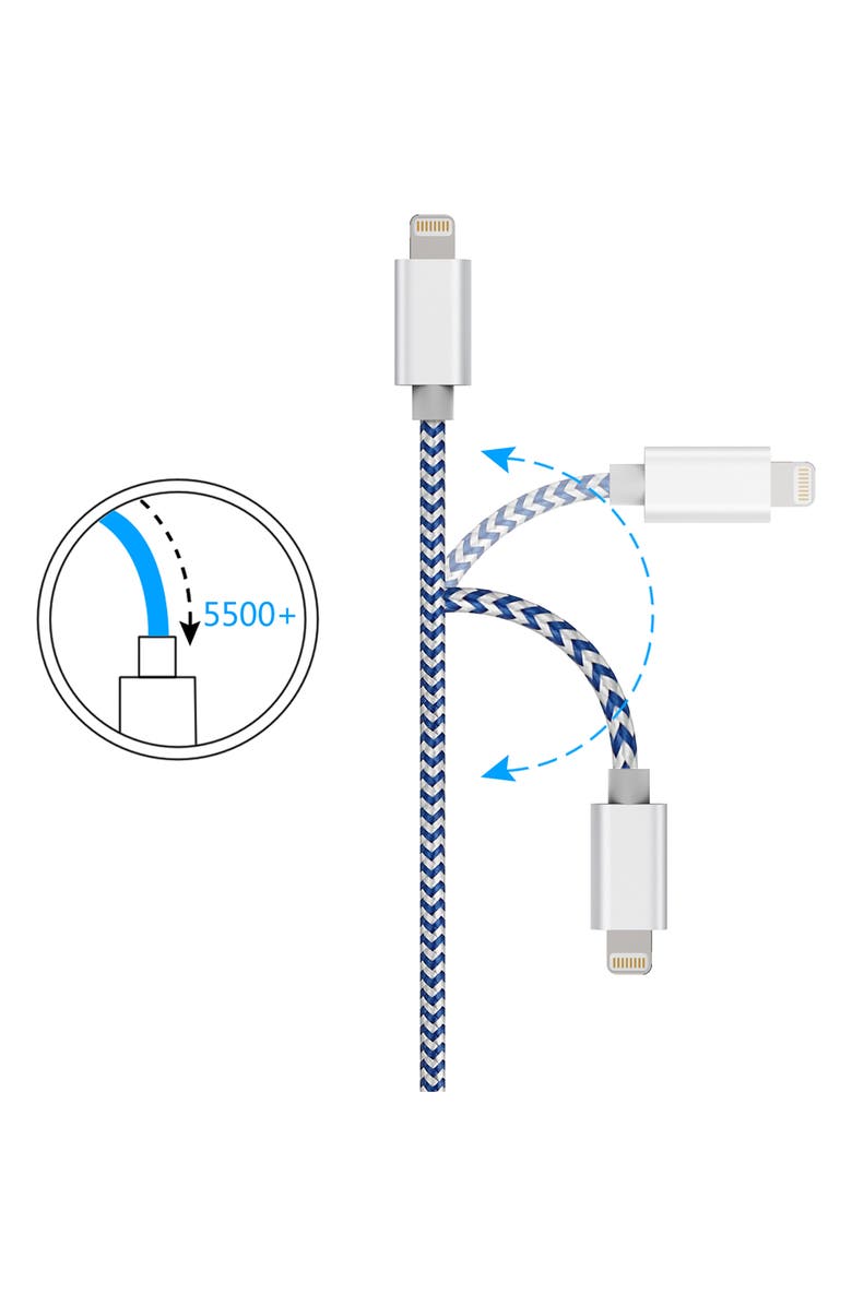 The Posh Tech 3-Pack MFI Lightning Cables, Alternate, color, 