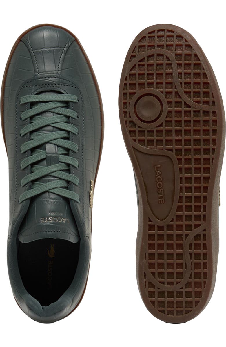 Lacoste Baseshot Croc Debossed Low Top Sneaker, Alternate, color, Green