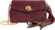 Lauren Ralph Lauren Small Suede Flap Crossbody Bag with Scarf