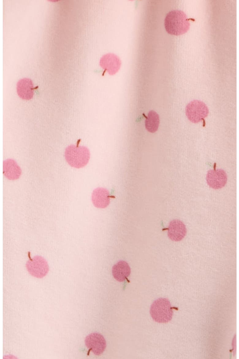 Velour Zip Hoodie & Pants Set, Alternate, color, PINK DOGWOOD APPLES