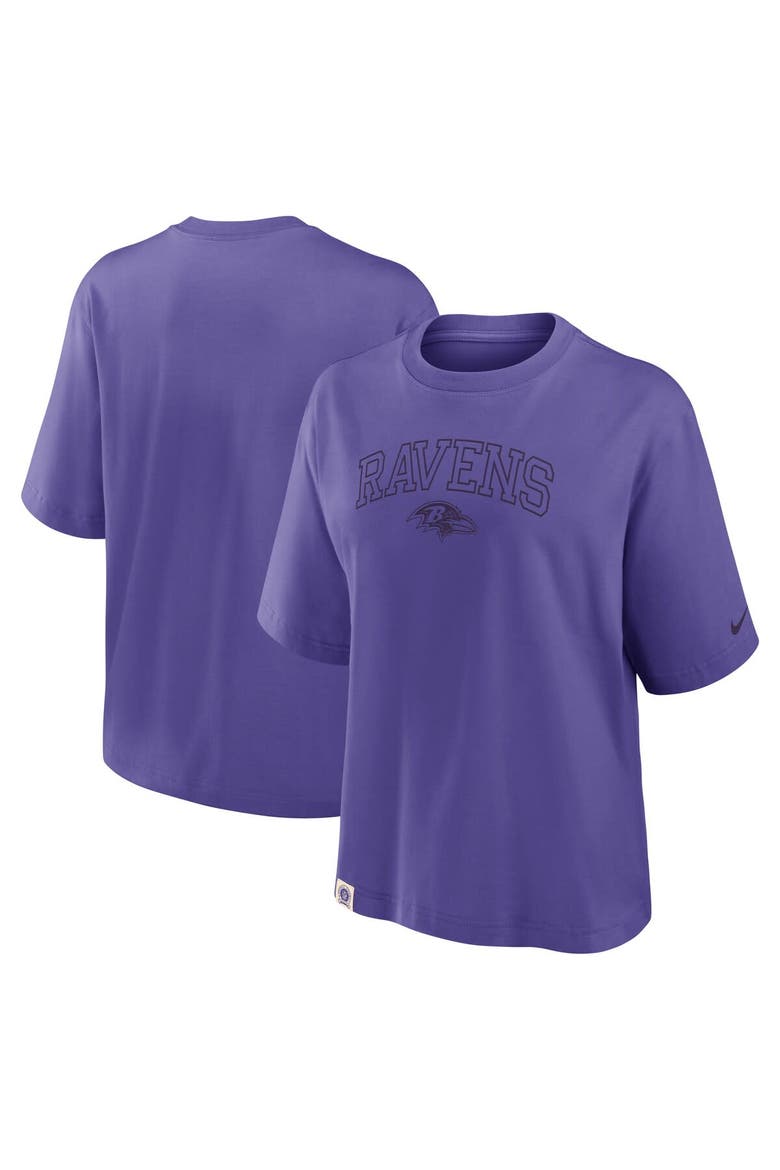 Women's Nike Purple Baltimore Ravens Glory Arch Boxy T-Shirt, Alternate, color, Purple