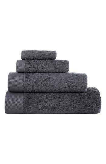 Brooks Brothers 6-piece Solid Signature Cotton Towel Set In Anthracite