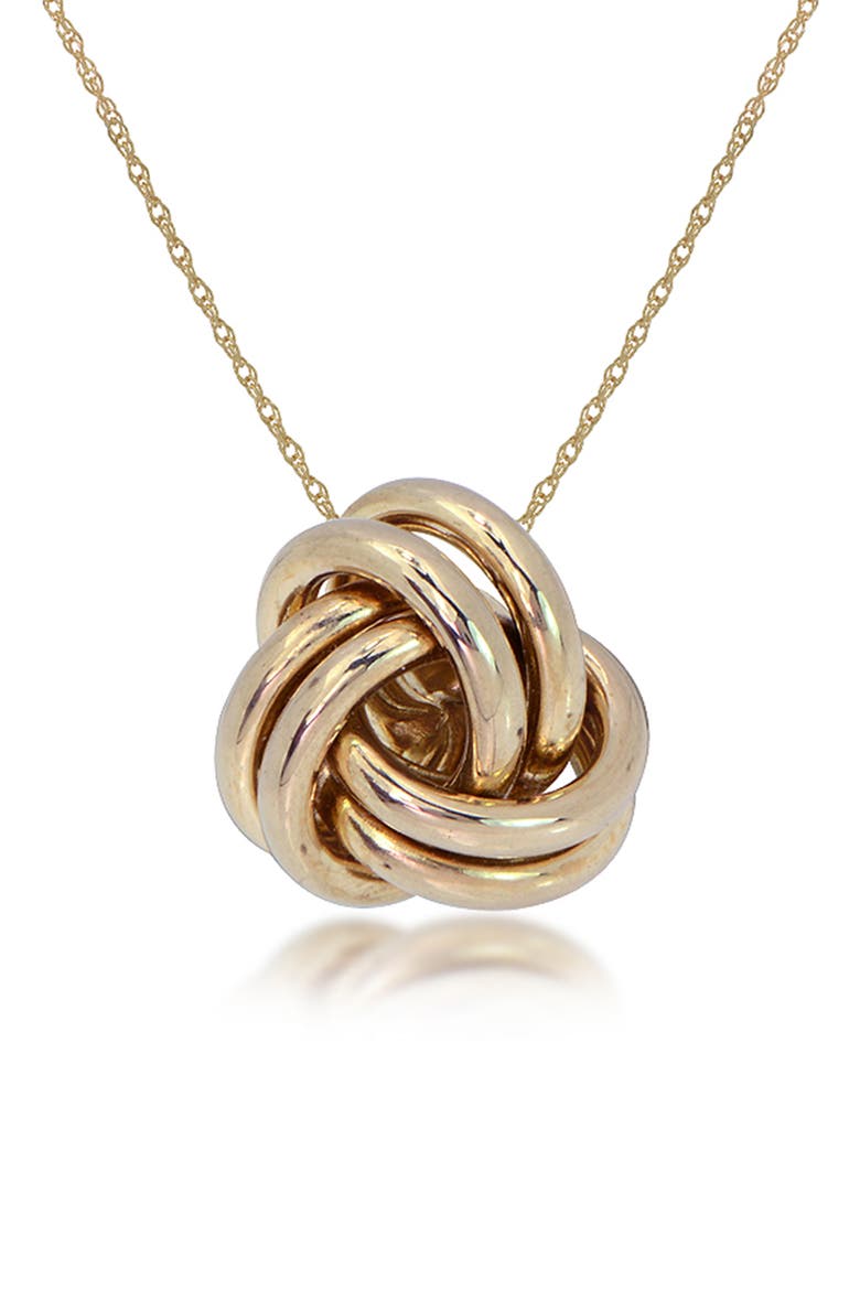 14k Gold Love Knot Pendant Necklace, Main, color, GOLD
