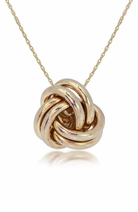 14k Gold Love Knot Pendant Necklace