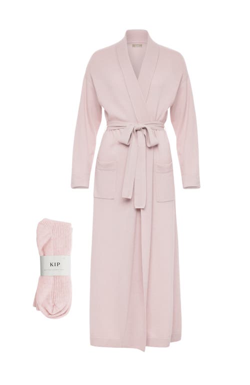 Kip. Kip Pure Cashmere Long Robe Bundle In Pink Peony