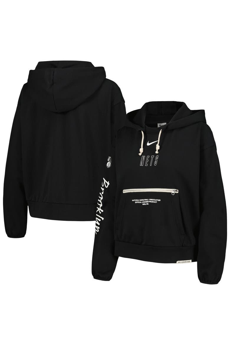 Women's Nike Black Brooklyn Nets Courtside Standard Issue Performance Pullover Hoodie, Alternate, color, Black