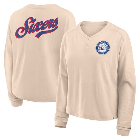 Women
s Fanatics Natural Philadelphia 76ers Boxed Out Drop Fashion Long Sleeve T-Shirt