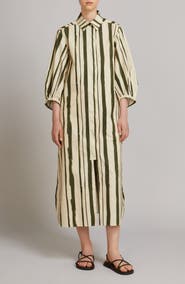 MM by Max Mara Falda Stripe Maxi Shirtdress