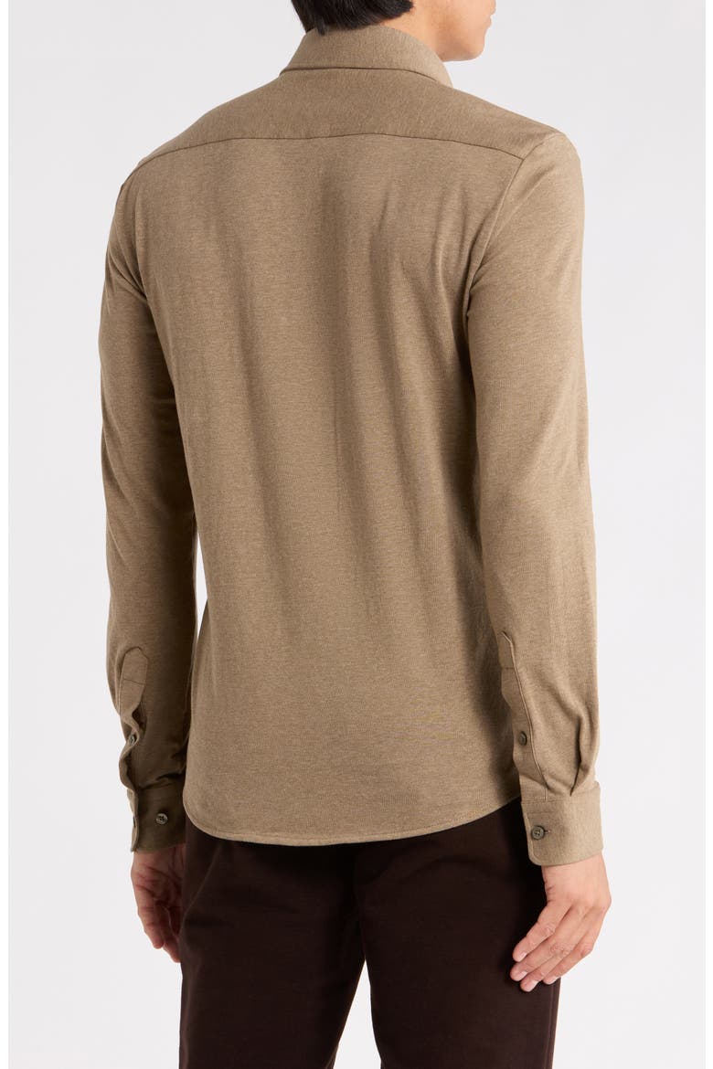 Roan Kent Slim Fit Stretch Cotton Button-Up Shirt, Alternate, color, OPEN BROWN