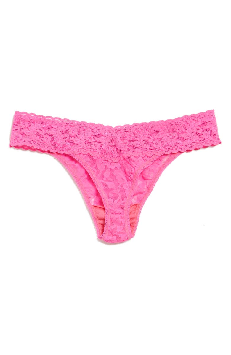 Hanky Panky Original Rise Lace Thong, Alternate, color, Passionate Pink