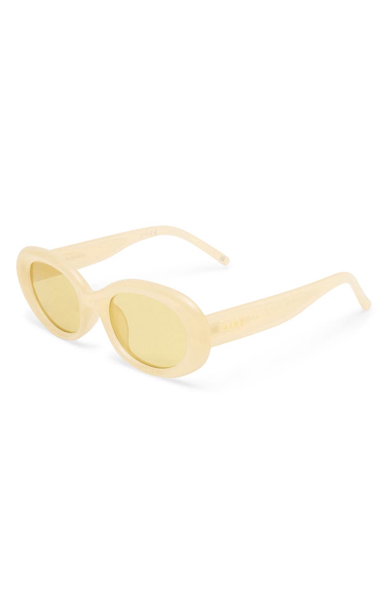 AIRE Epsilon 50mm Small Oval Sunglasses, Alternate, color, Chalk/ Bisque Tint