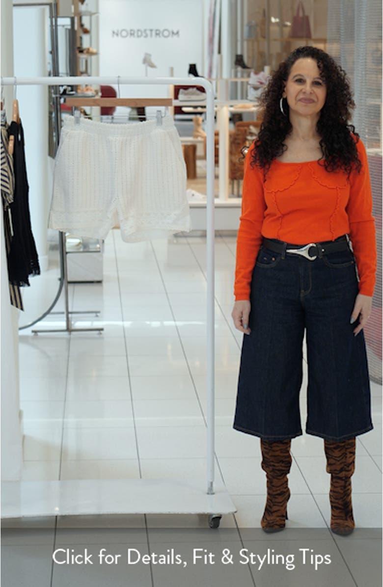 Elma Open Stitch Lace Trim Shorts, sales video thumbnail