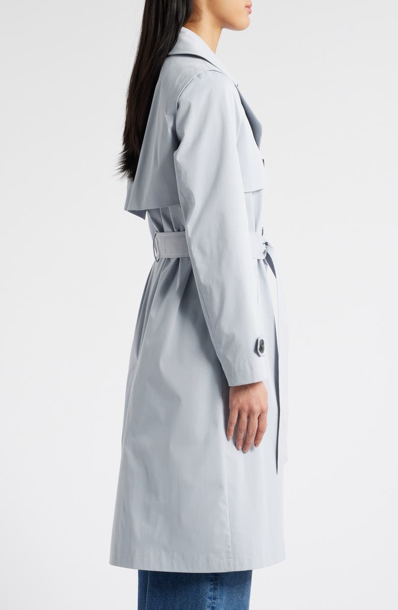 Sam Edelman Double Breasted Trench Coat, Alternate, color, Coastal Blue