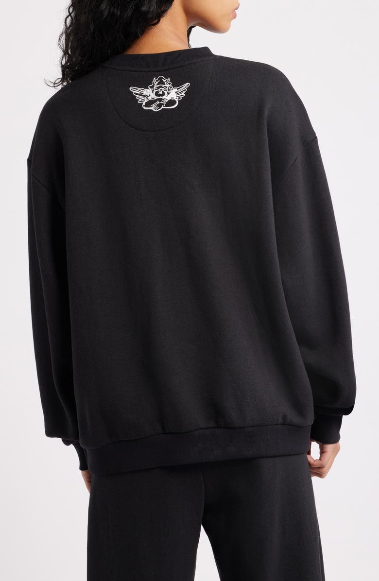 BOYS LIE Caitlyn Coded Logo Crewneck Sweatshirt, Alternate, color, Black