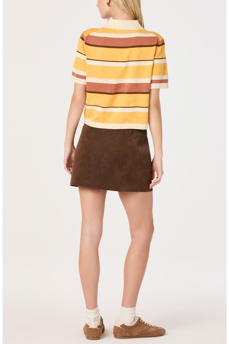 Arielle Faux Leather Skort, Alternate, color, BROWN