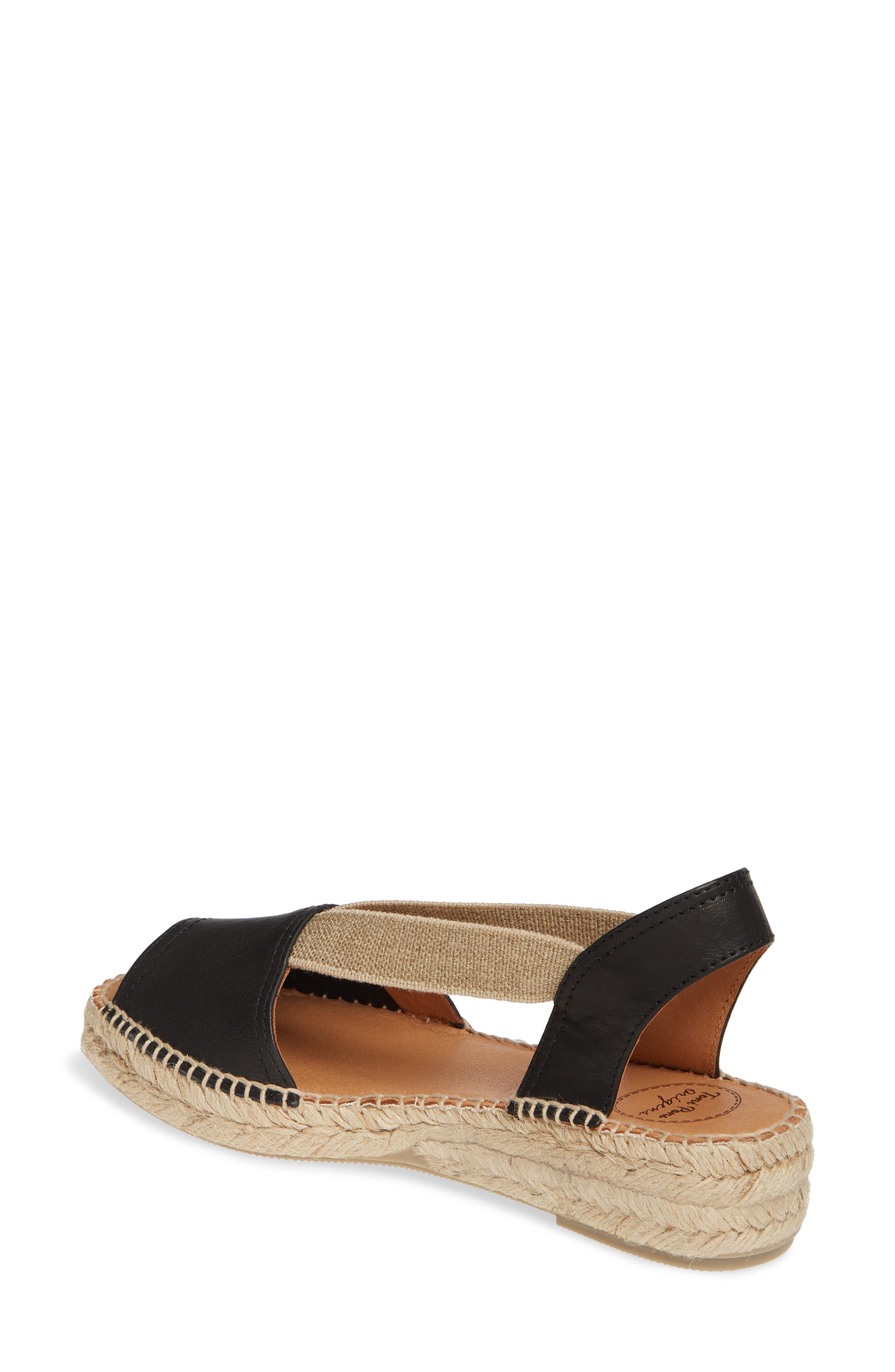Toni Pons Etna Espadrille Sandal, Alternate, color, Black Leather