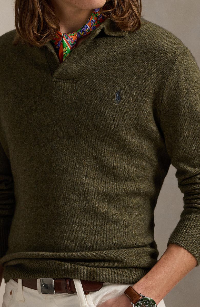 Polo Ralph Lauren Long Sleeve Wool & Cotton Polo Sweater, Alternate, color, 