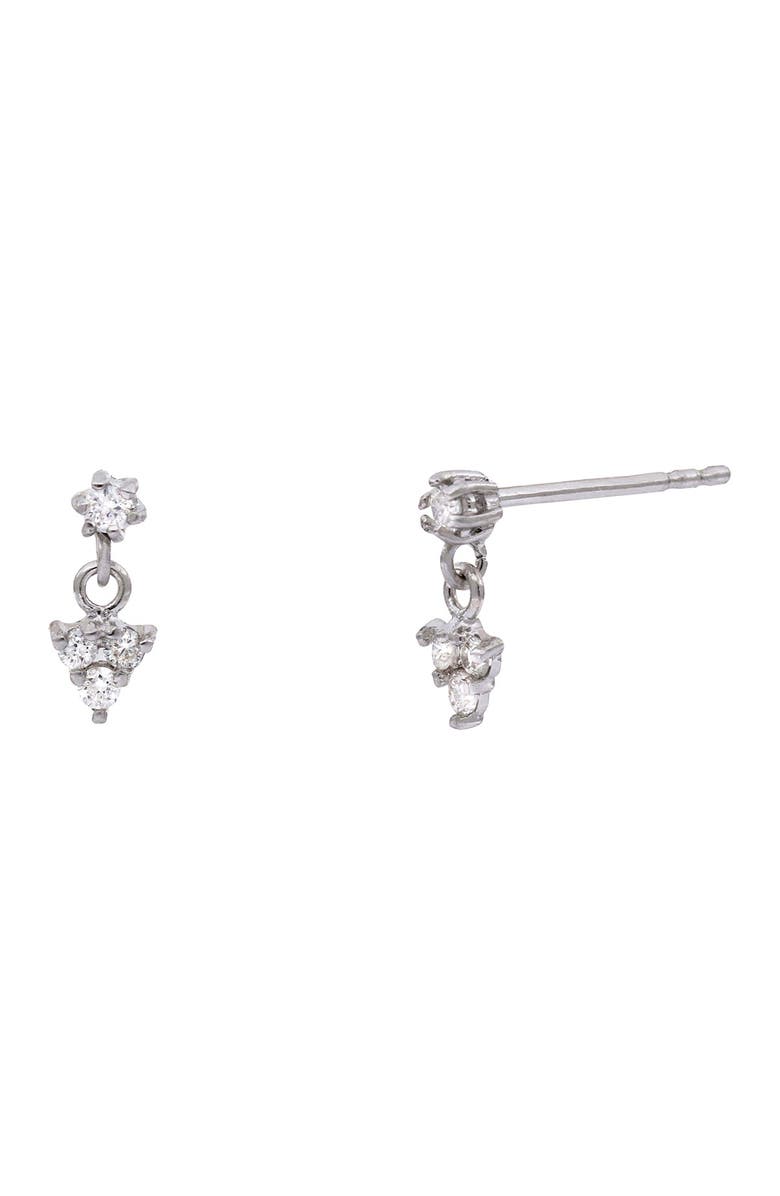 Bony Levy 18K White Gold Tiny Triangle Diamond Drop Earrings - 0.13 ctw, Alternate, color,