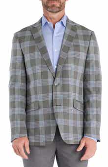 SAVILE ROW CO Olive & Blue Plaid Sport Coat
