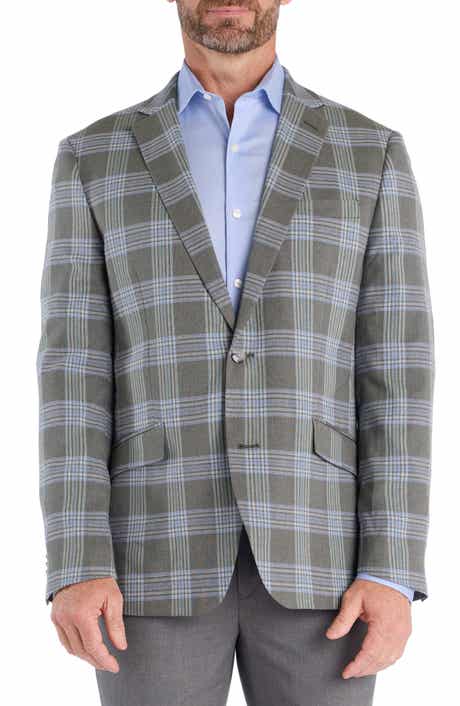 SAVILE ROW CO Olive & Blue Plaid Sport Coat