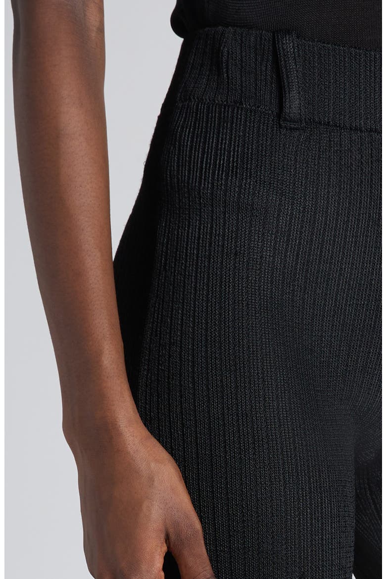 Rib Knit Flare Leg Pants, Alternate, color, BLACK