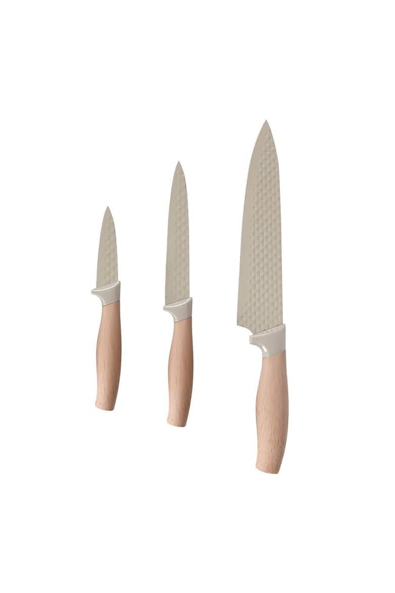 3 Piece Stainless Steel Cutlery Set, Main, color, Beige